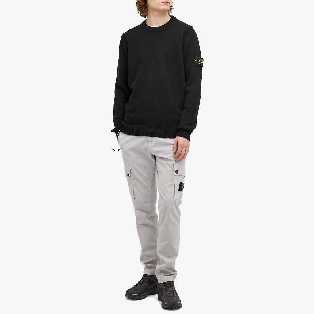 Stone Island Men's Reverse Seam Lambswool Crew Neck Jumper Black